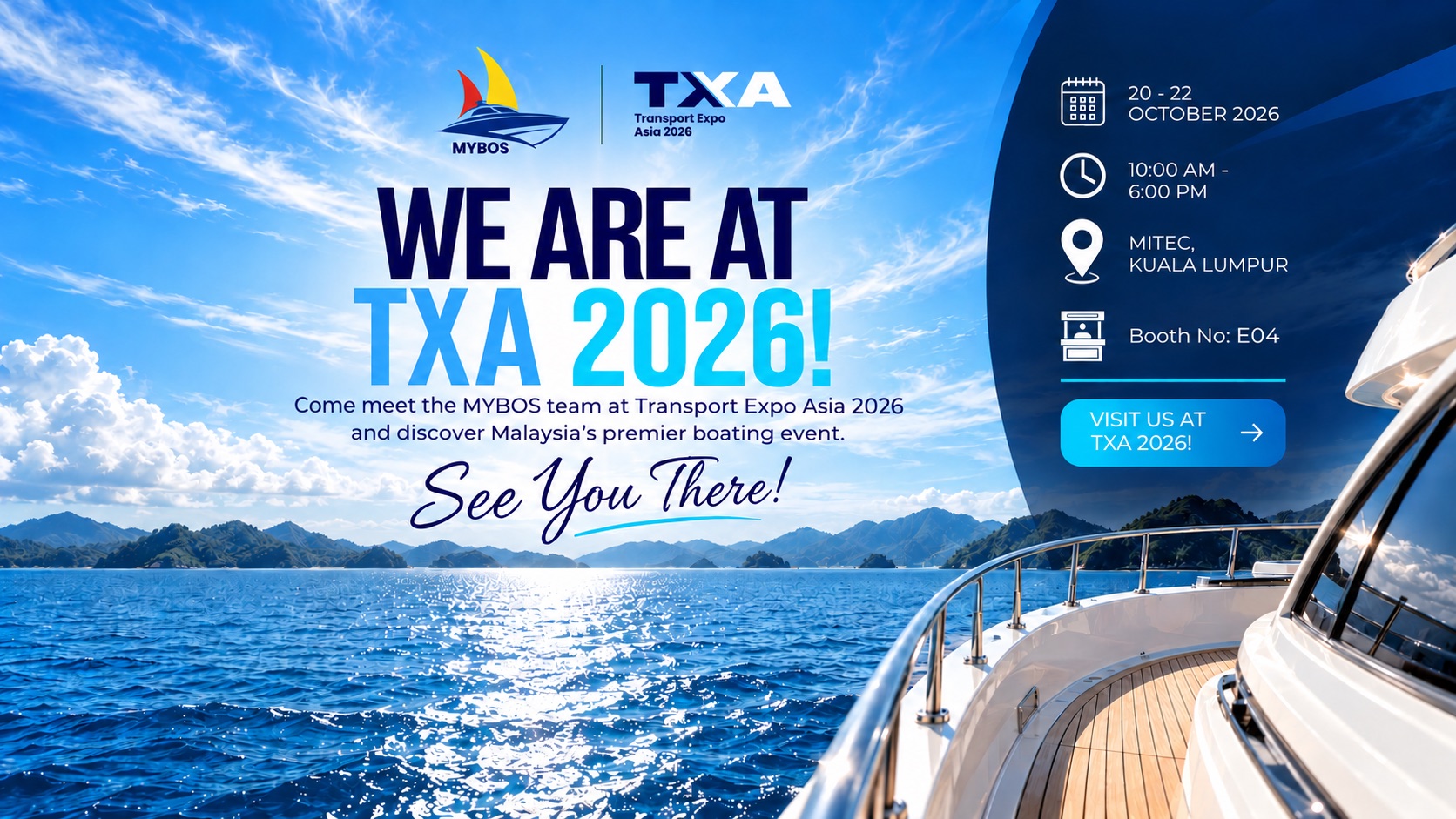 MYBOS will be at Transport Expo Asia 2026, 20-22 October, MITEC Kuala Lumpur, Booth E04
